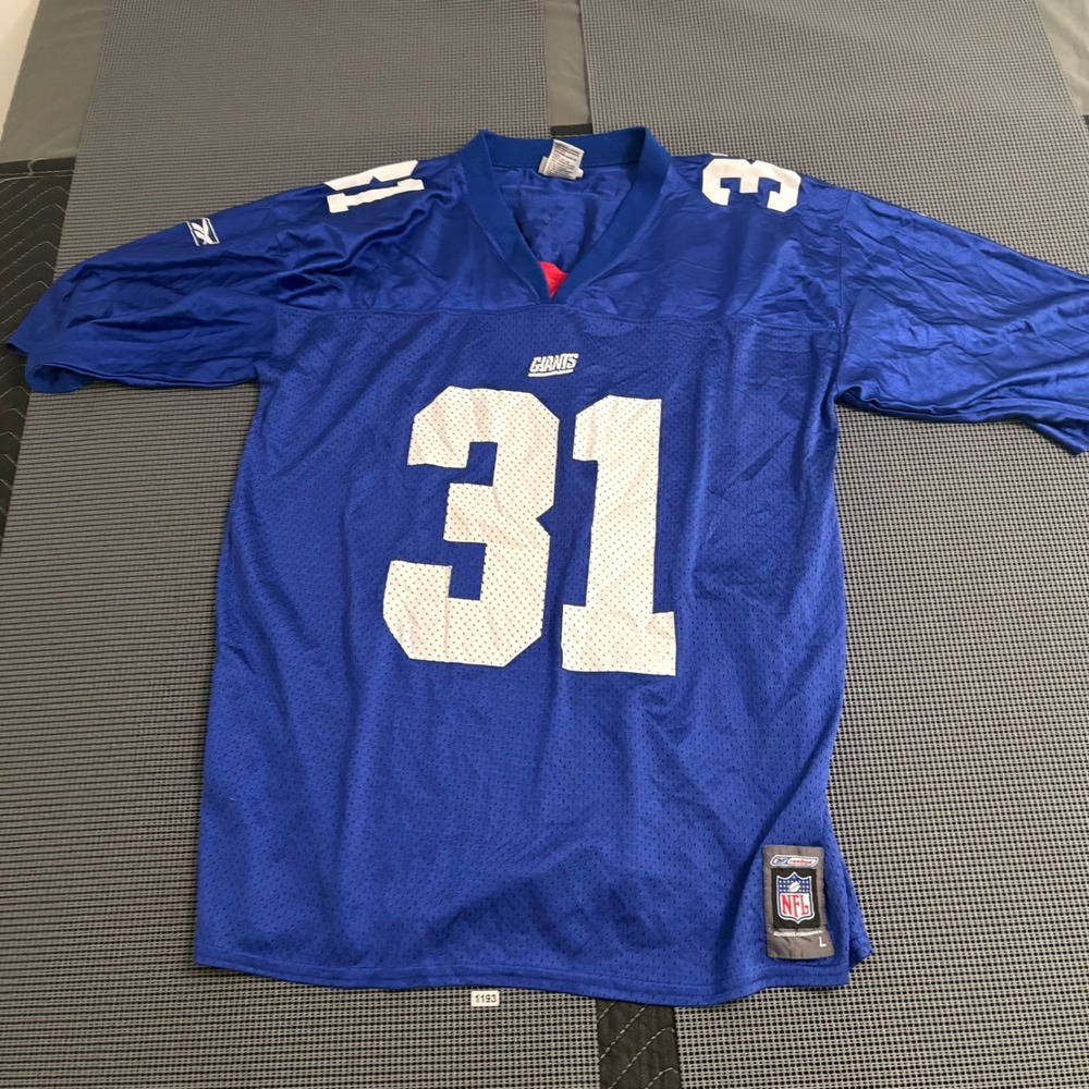 Reebok New York Giants Jason Sehorn 31 NFL Jersey Blue Mens Large R701A